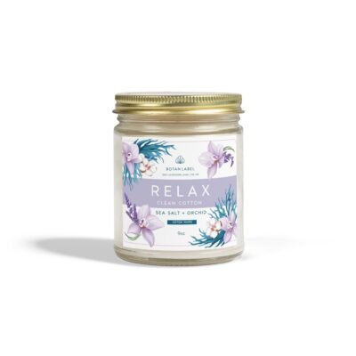 Relaxing Scented Candle - Coconut Apricot Wax (Sea Salt + Orchid)